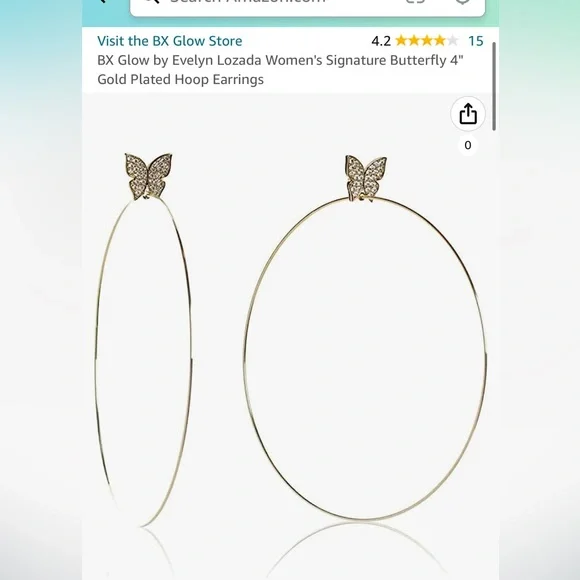 Evelyn lozada shop butterfly hoop earrings